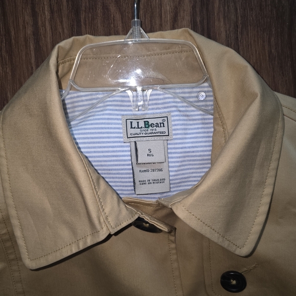 L.L. Bean Canyon Khaki Old Port Trench Coat Size Small Closet Staple Classic - Picture 4 of 11